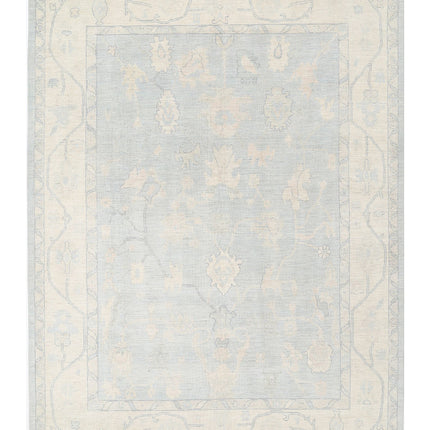 Oushak 10' 3" X 13' 7" Hand Knotted Wool Rug 10' 3" X 13' 7" (312 X 414) / Blue / Wool