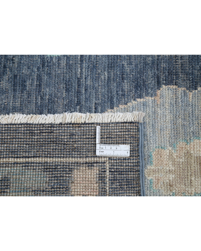 Oushak 11' 11" X 14' 10" Hand Knotted Wool Rug 11' 11" X 14' 10" (363 X 452) / Blue / Wool