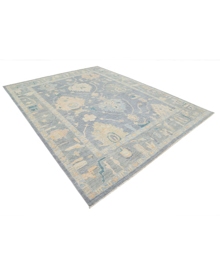 Oushak 8' 11" X 11' 7" Hand Knotted Wool Rug 8' 11" X 11' 7" (272 X 353) / Blue / Wool