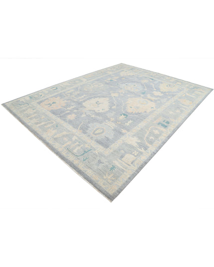 Oushak 8' 11" X 11' 7" Hand Knotted Wool Rug 8' 11" X 11' 7" (272 X 353) / Blue / Wool