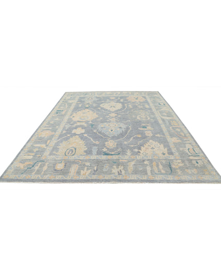 Oushak 8' 11" X 11' 7" Hand Knotted Wool Rug 8' 11" X 11' 7" (272 X 353) / Blue / Wool