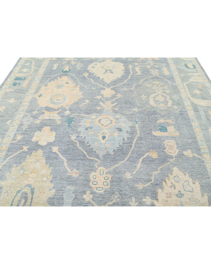 Oushak 8' 11" X 11' 7" Hand Knotted Wool Rug 8' 11" X 11' 7" (272 X 353) / Blue / Wool