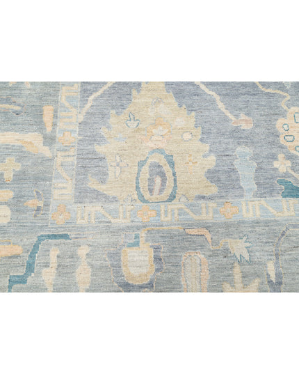 Oushak 8' 11" X 11' 7" Hand Knotted Wool Rug 8' 11" X 11' 7" (272 X 353) / Blue / Wool