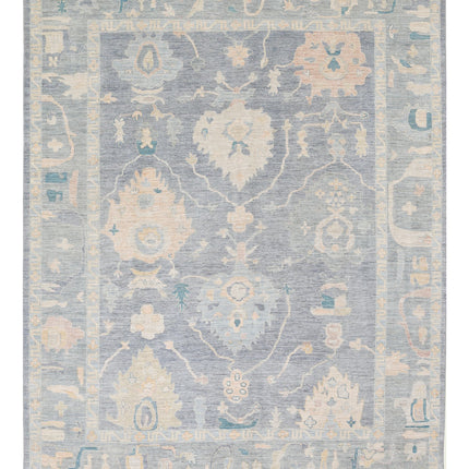 Oushak 8' 11" X 11' 7" Hand Knotted Wool Rug 8' 11" X 11' 7" (272 X 353) / Blue / Wool