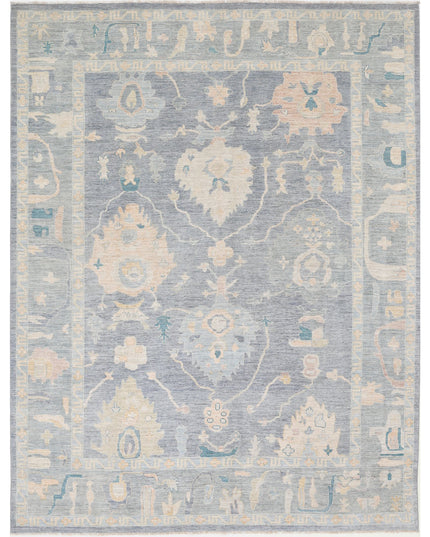Oushak 8' 11" X 11' 7" Hand Knotted Wool Rug 8' 11" X 11' 7" (272 X 353) / Blue / Wool