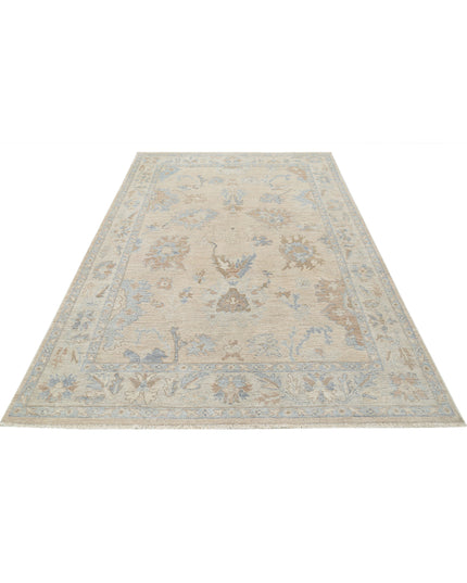 Oushak 5' 9" X 8' 9" Hand Knotted Wool Rug 5' 9" X 8' 9" (175 X 267) / Taupe / Wool