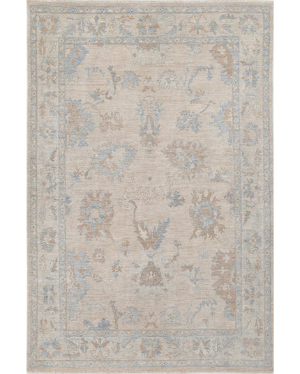 Oushak 5' 9" X 8' 9" Hand Knotted Wool Rug 5' 9" X 8' 9" (175 X 267) / Taupe / Wool