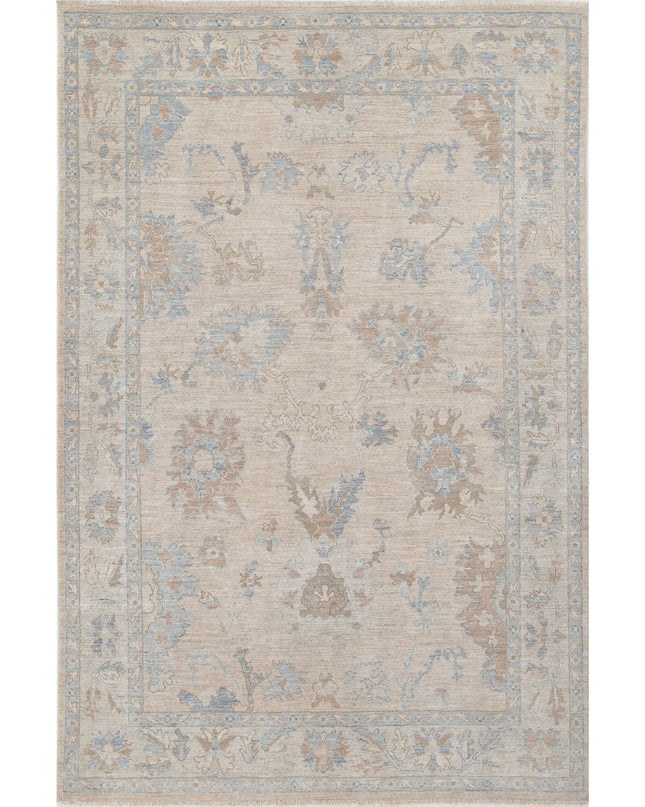 Oushak 5' 9" X 8' 9" Hand Knotted Wool Rug 5' 9" X 8' 9" (175 X 267) / Taupe / Wool