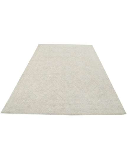 Oushak 6' 3" X 9' 2" Hand Knotted Wool Rug 6' 3" X 9' 2" (191 X 280) / Ivory / Wool