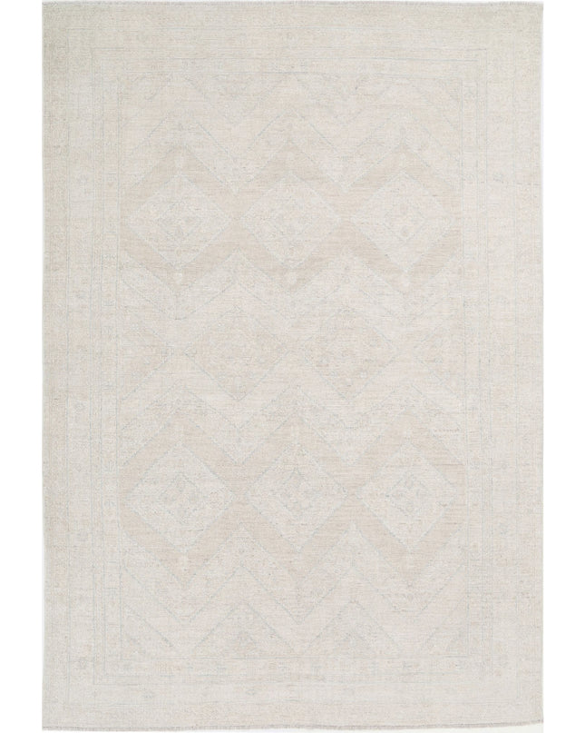 Oushak 6' 3" X 9' 2" Hand Knotted Wool Rug 6' 3" X 9' 2" (191 X 280) / Ivory / Wool