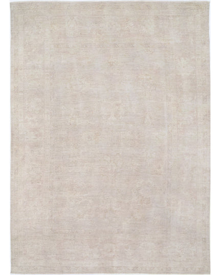 Oushak 8' 8" X 11' 10" Hand Knotted Wool Rug 8' 8" X 11' 10" (264 X 361) / Ivory / Wool