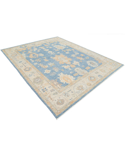 Oushak 7' 11" X 9' 10" Hand Knotted Wool Rug 7' 11" X 9' 10" (241 X 300) / Blue / Wool
