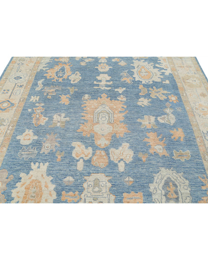 Oushak 7' 11" X 9' 10" Hand Knotted Wool Rug 7' 11" X 9' 10" (241 X 300) / Blue / Wool