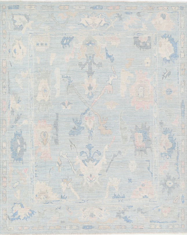 Oushak 8' 4" X 10' 1" Hand Knotted Wool Rug 8' 4" X 10' 1" (254 X 307) / Blue / Wool