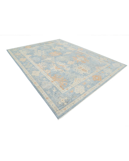 Oushak 8' 10" X 11' 8" Hand Knotted Wool Rug 8' 10" X 11' 8" (269 X 356) / Blue / Wool