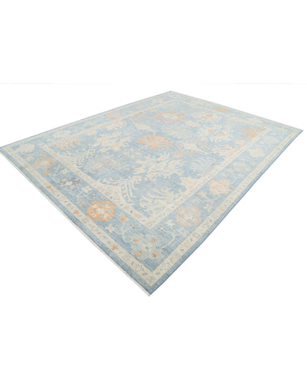 Oushak 8' 10" X 11' 8" Hand Knotted Wool Rug 8' 10" X 11' 8" (269 X 356) / Blue / Wool