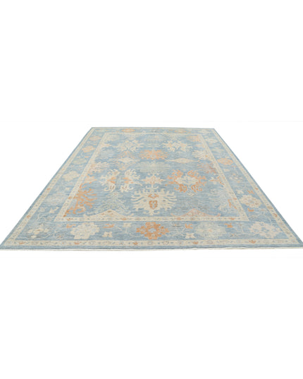 Oushak 8' 10" X 11' 8" Hand Knotted Wool Rug 8' 10" X 11' 8" (269 X 356) / Blue / Wool