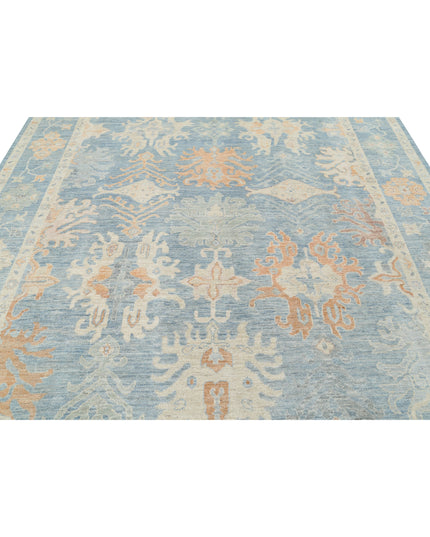 Oushak 8' 10" X 11' 8" Hand Knotted Wool Rug 8' 10" X 11' 8" (269 X 356) / Blue / Wool
