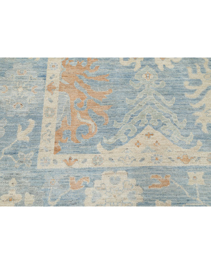Oushak 8' 10" X 11' 8" Hand Knotted Wool Rug 8' 10" X 11' 8" (269 X 356) / Blue / Wool