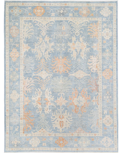 Oushak 8' 10" X 11' 8" Hand Knotted Wool Rug 8' 10" X 11' 8" (269 X 356) / Blue / Wool
