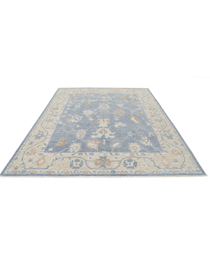 Oushak 8' 1" X 9' 11" Hand Knotted Wool Rug 8' 1" X 9' 11" (246 X 302) / Blue / Wool