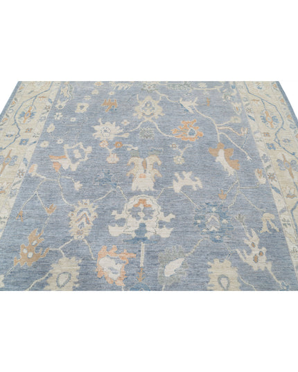 Oushak 8' 1" X 9' 11" Hand Knotted Wool Rug 8' 1" X 9' 11" (246 X 302) / Blue / Wool