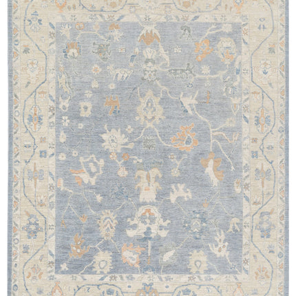 Oushak 8' 1" X 9' 11" Hand Knotted Wool Rug 8' 1" X 9' 11" (246 X 302) / Blue / Wool