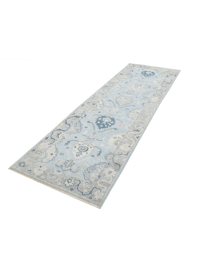 Oushak 3' 2" X 9' 7" Hand Knotted Wool Rug 3' 2" X 9' 7" (97 X 292) / Blue / Wool
