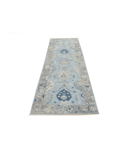 Oushak 3' 2" X 9' 7" Hand Knotted Wool Rug 3' 2" X 9' 7" (97 X 292) / Blue / Wool