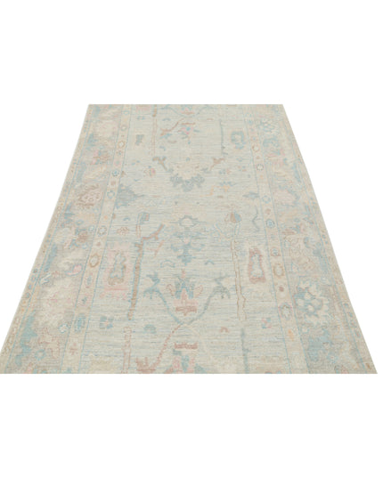 Oushak 4' 1" X 12' 6" Hand Knotted Wool Rug 4' 1" X 12' 6" (124 X 381) / Ivory / Wool
