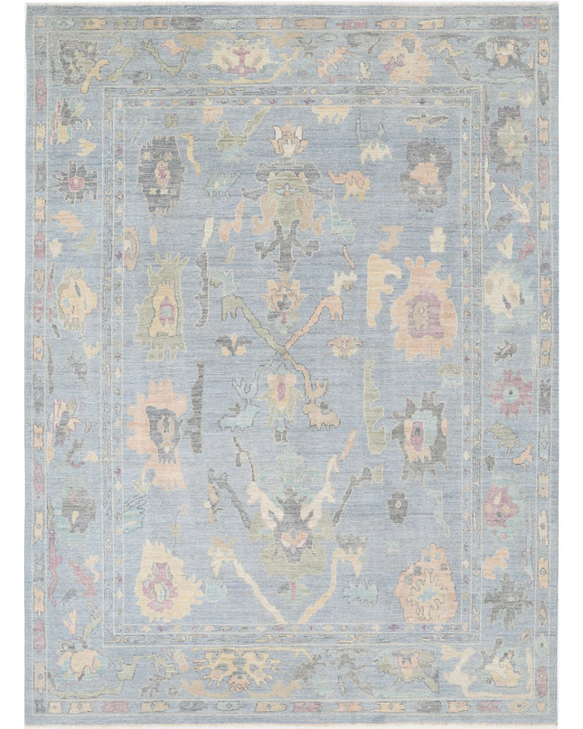 Oushak 10' 0" X 13' 7" Hand Knotted Wool Rug 10' 0" X 13' 7" (305 X 414) / Blue / Wool