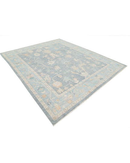 Oushak 8' 4" X 9' 11" Hand Knotted Wool Rug 8' 4" X 9' 11" (254 X 302) / Blue / Wool