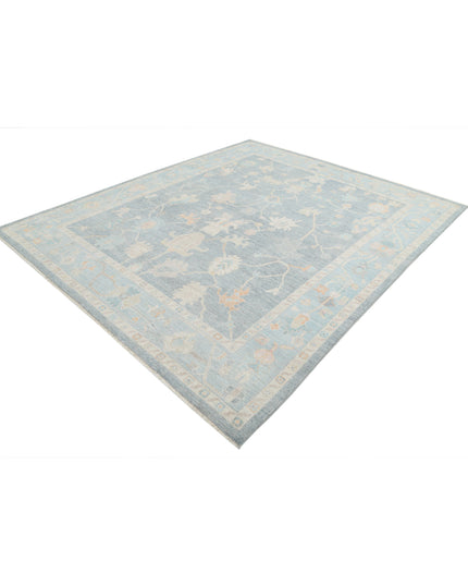 Oushak 8' 4" X 9' 11" Hand Knotted Wool Rug 8' 4" X 9' 11" (254 X 302) / Blue / Wool