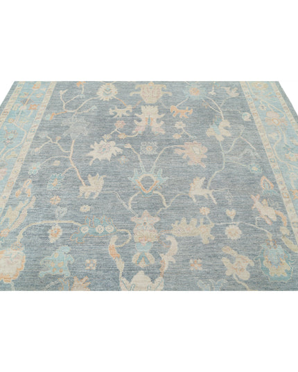 Oushak 8' 4" X 9' 11" Hand Knotted Wool Rug 8' 4" X 9' 11" (254 X 302) / Blue / Wool