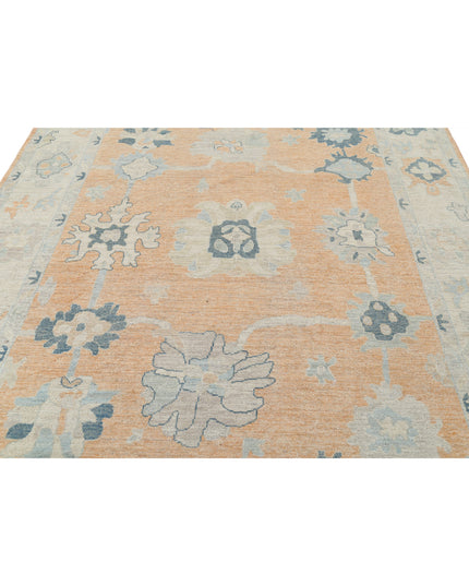 Oushak 8' 0" X 9' 10" Hand Knotted Wool Rug 8' 0" X 9' 10" (244 X 300) / Peach / Wool