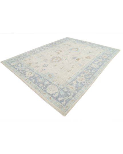 Oushak 9' 2" X 11' 9" Hand Knotted Wool Rug 9' 2" X 11' 9" (280 X 358) / Ivory / Wool