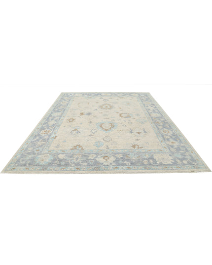 Oushak 9' 2" X 11' 9" Hand Knotted Wool Rug 9' 2" X 11' 9" (280 X 358) / Ivory / Wool