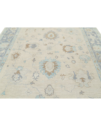 Oushak 9' 2" X 11' 9" Hand Knotted Wool Rug 9' 2" X 11' 9" (280 X 358) / Ivory / Wool