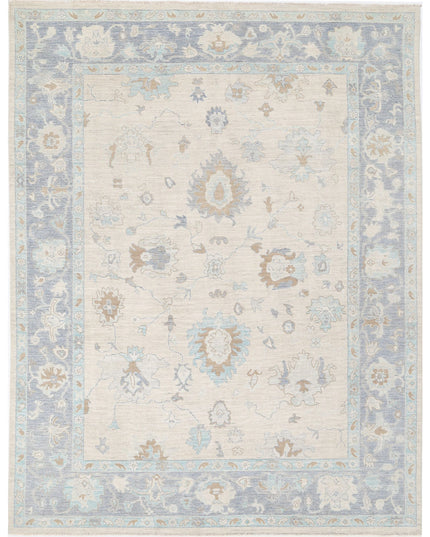 Oushak 9' 2" X 11' 9" Hand Knotted Wool Rug 9' 2" X 11' 9" (280 X 358) / Ivory / Wool