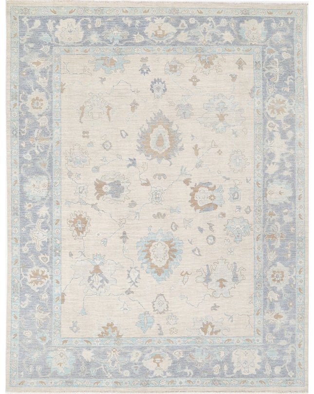 Oushak 9' 2" X 11' 9" Hand Knotted Wool Rug 9' 2" X 11' 9" (280 X 358) / Ivory / Wool