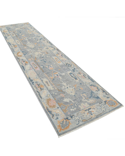 Oushak 3' 3" X 12' 4" Hand Knotted Wool Rug 3' 3" X 12' 4" (99 X 376) / Grey / Wool