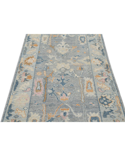 Oushak 3' 3" X 12' 4" Hand Knotted Wool Rug 3' 3" X 12' 4" (99 X 376) / Grey / Wool