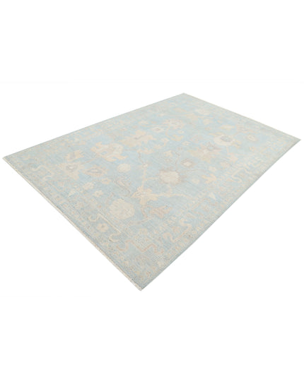 Oushak 6' 0" X 8' 10" Hand Knotted Wool Rug 6' 0" X 8' 10" (183 X 269) / Green / Wool