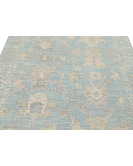 Oushak 6' 0" X 8' 10" Hand Knotted Wool Rug 6' 0" X 8' 10" (183 X 269) / Green / Wool
