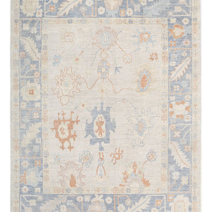 Oushak 7' 10" X 10' 0" Hand Knotted Wool Rug 7' 10" X 10' 0" (239 X 305) / Ivory / Wool
