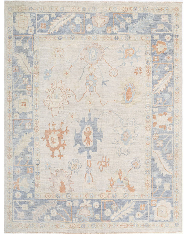 Oushak 7' 10" X 10' 0" Hand Knotted Wool Rug 7' 10" X 10' 0" (239 X 305) / Ivory / Wool