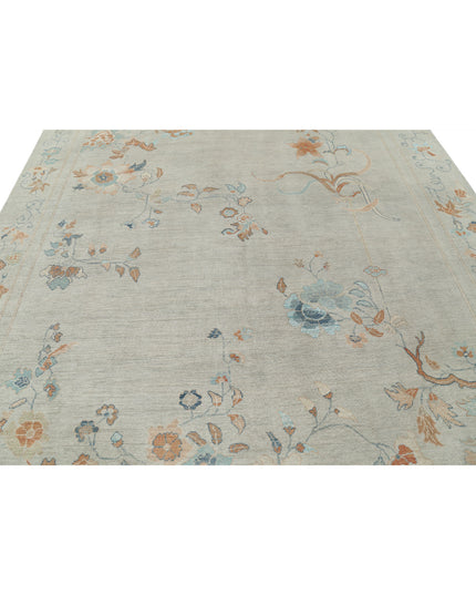 Oushak 9' 2" X 12' 0" Hand Knotted Wool Rug 9' 2" X 12' 0" (280 X 366) / Grey / Wool
