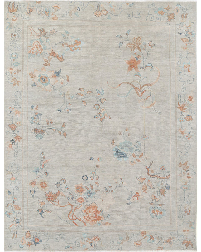 Oushak 9' 2" X 12' 0" Hand Knotted Wool Rug 9' 2" X 12' 0" (280 X 366) / Grey / Wool