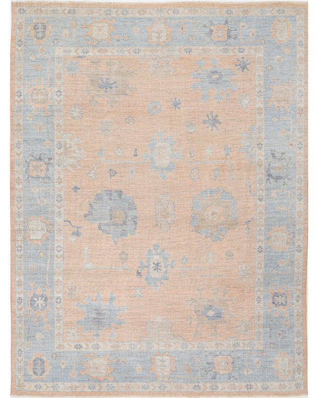 Oushak 9' 2" X 12' 1" Hand Knotted Wool Rug 9' 2" X 12' 1" (280 X 368) / Peach / Wool