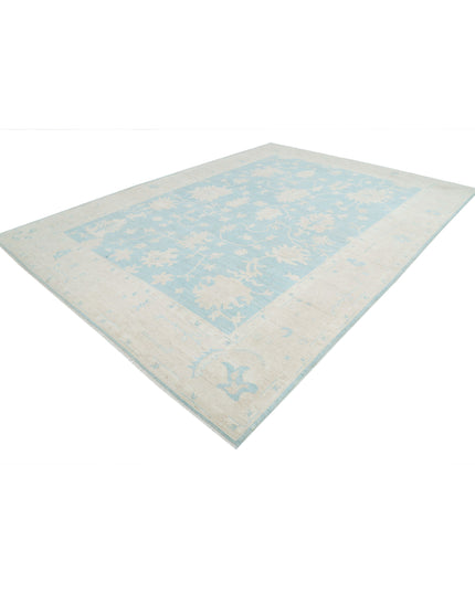 Oushak 9' 8" X 13' 2" Hand Knotted Wool Rug 9' 8" X 13' 2" (295 X 401) / Green / Wool